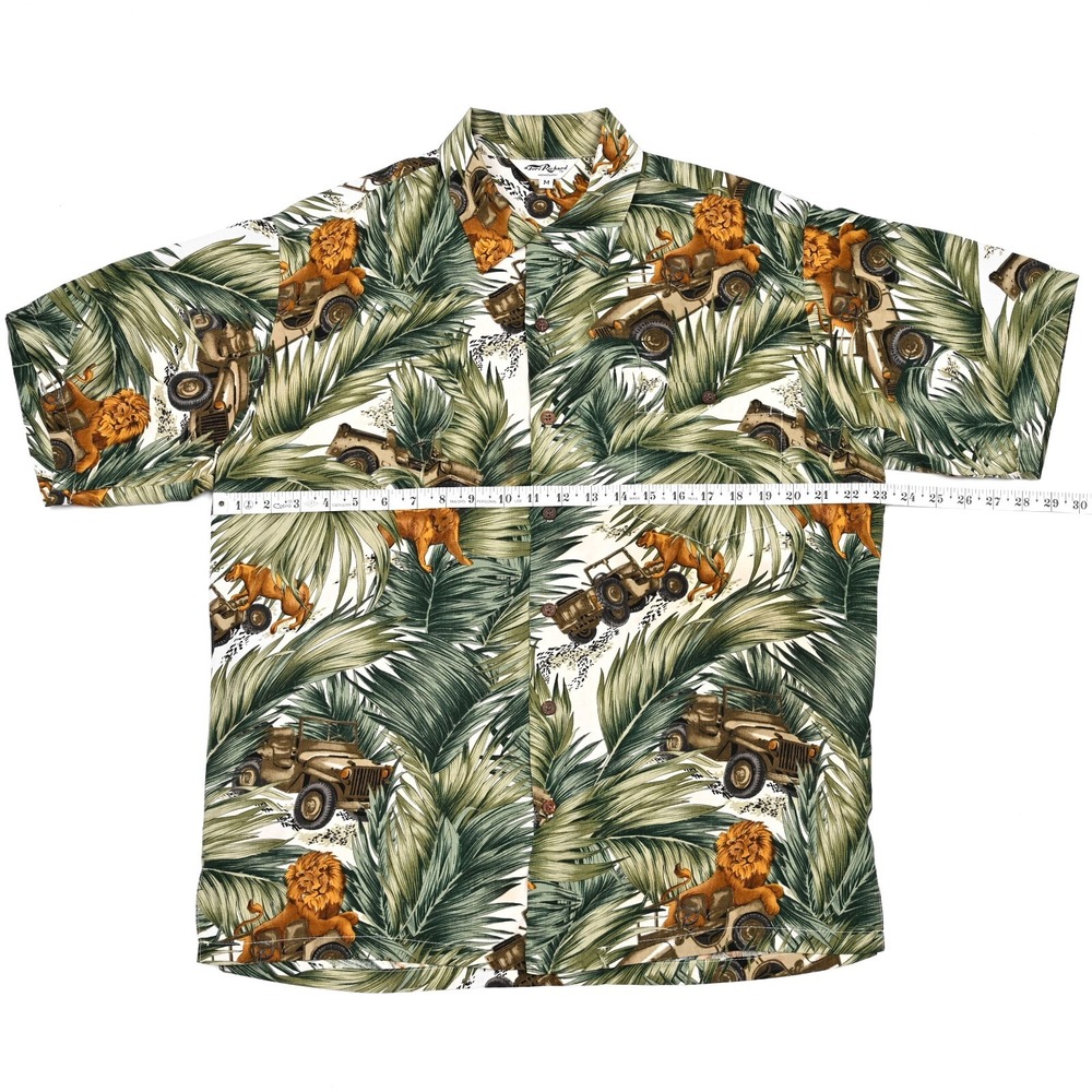 Tori Richard Men's Jungle Sarari Lions Hawaiian Medium Rayon Button Up Casual - Picture 4 of 9